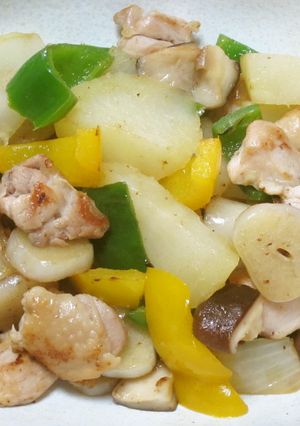 簡単♪じゃがいもと鶏肉のにんにく炒め-レシピのメイン写真
