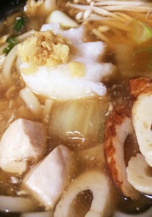風邪撃退！大根と生姜のおろし餡掛けうどん-レシピのメイン写真