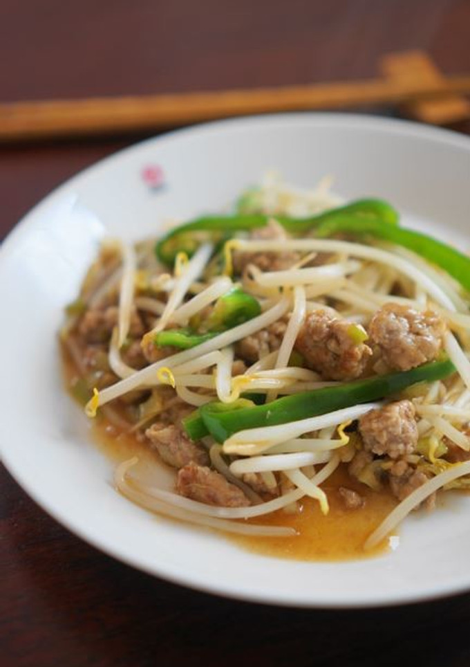豚ひき肉ともやしのオイスター酢炒め-レシピのメイン写真