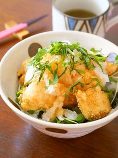 ぽん酢を使った鶏の辛子揚げおろし丼-レシピのメイン写真
