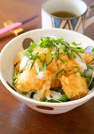 ぽん酢を使った鶏の辛子揚げおろし丼-レシピのメイン写真
