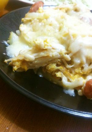 簡単♪エノキと卵と玉ねぎのチーズ焼き-レシピのメイン写真