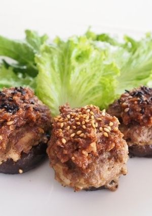 しいたけの肉詰め ごま味噌ソース-レシピのメイン写真