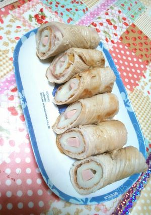 竹輪魚ニソ豚肉巻き-レシピのメイン写真