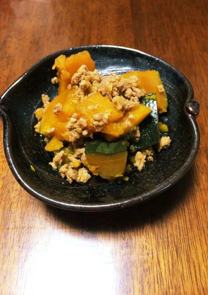 簡単！冷えても美味しい挽肉かぼちゃの煮物-レシピのメイン写真