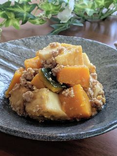 厚揚げとカボチャのそぼろ煮-レシピのメイン写真