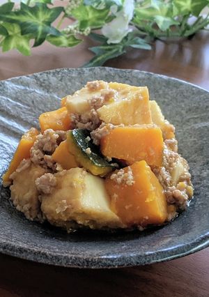 厚揚げとカボチャのそぼろ煮-レシピのメイン写真