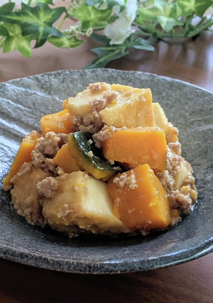 厚揚げとカボチャのそぼろ煮-レシピのメイン写真