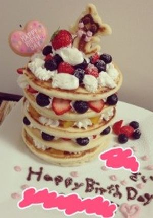 バースデーパンケーキタワー-レシピのメイン写真