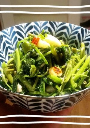 ゴロゴロにんにくの空心菜炒め-レシピのメイン写真