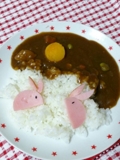 カレーでお月見ウサギ☆キャラ弁にも☆-レシピのメイン写真