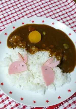 カレーでお月見ウサギ☆キャラ弁にも☆-レシピのメイン写真