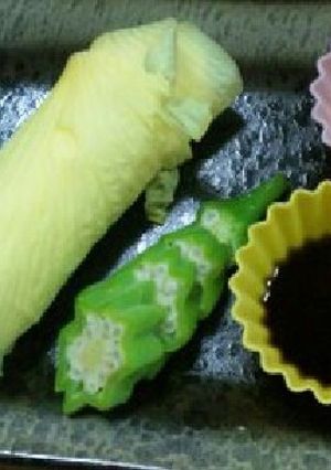 花オクラのご飯巻き-レシピのメイン写真