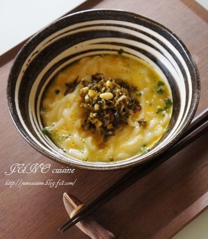 ☆釜玉高菜炒めうどん☆-レシピのメイン写真