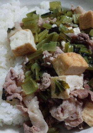 小松菜厚揚げ豚丼-レシピのメイン写真