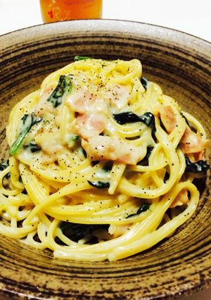 ほうれん草のクリームパスタ-レシピのメイン写真