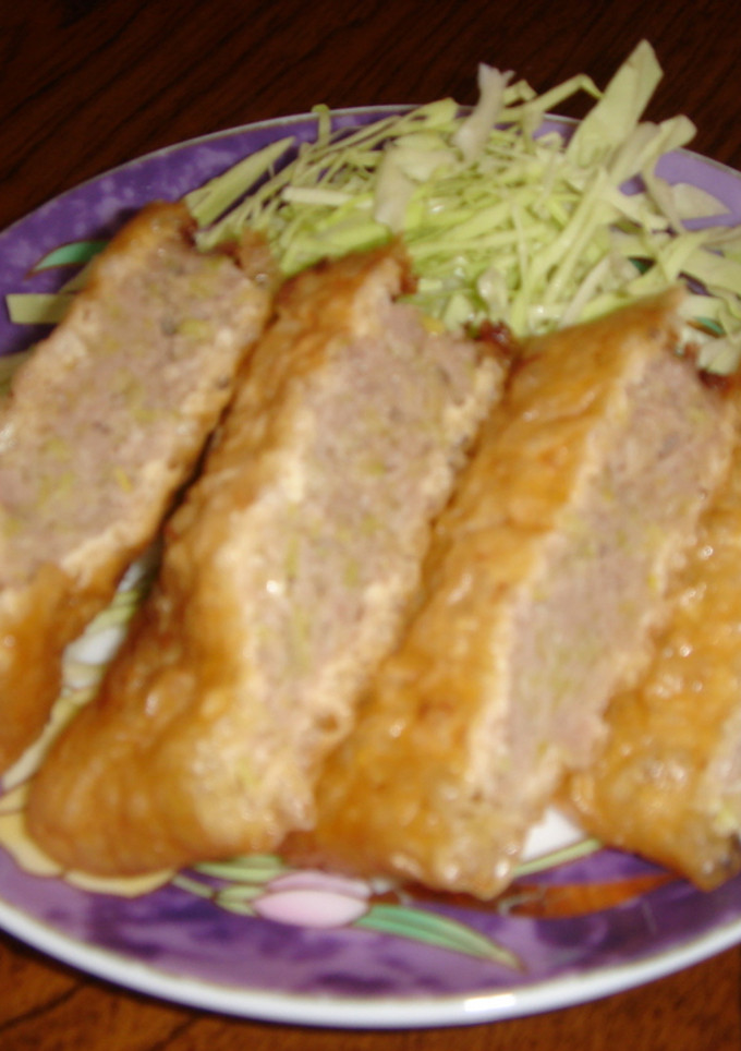 ぎょうざだねの油揚げ詰め揚げ-レシピのメイン写真