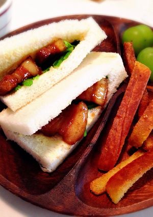 食パンで♪♪豚角煮サンド☆-レシピのメイン写真