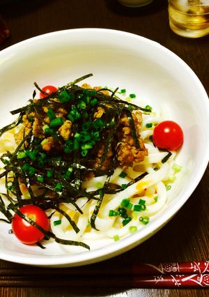 ほんのりカレーな豚挽肉と豆乳の冷しうどん-レシピのメイン写真