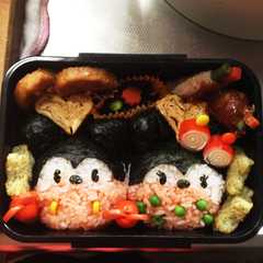 รูปของ キャラ弁 ミッキー＆ミニー