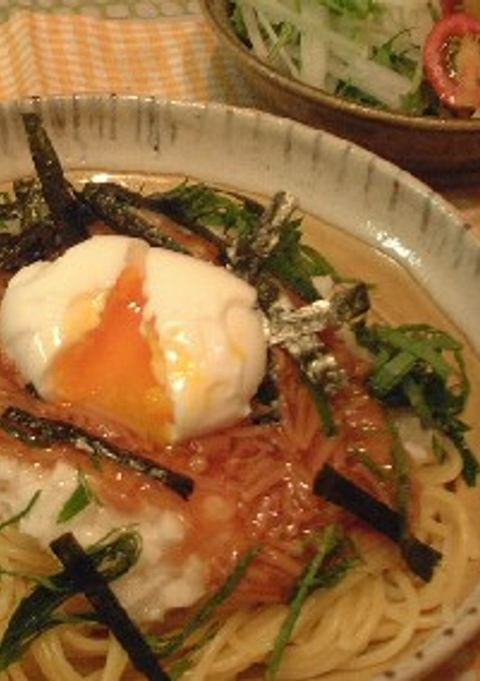 長芋となめたけの和風スパ-レシピのメイン写真