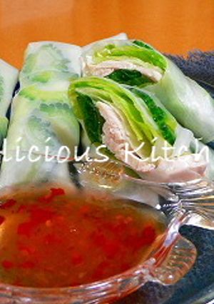 ゴーヤと鶏ハムの生春巻き-レシピのメイン写真
