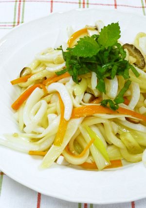 イカのめんつゆ焼きうどん-レシピのメイン写真