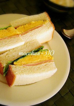厚焼き☆甘くない卵焼きサンドイッチ-レシピのメイン写真