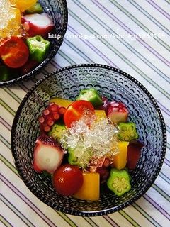 ジュレ酢で☆タコと夏野菜のキラキラマリネ-レシピのメイン写真