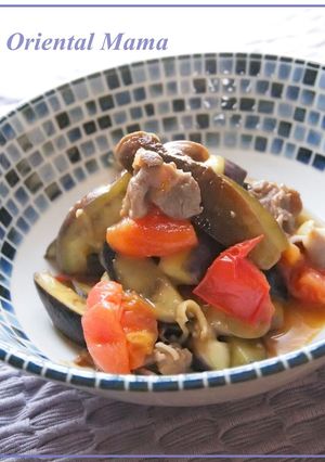簡単！お茄子とトマトの甘味噌炒め-レシピのメイン写真