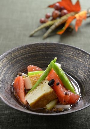 焼き厚揚げとお豆さんと彩り野菜和え-レシピのメイン写真