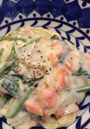 お手軽サーモンクリームパスタ♫-レシピのメイン写真