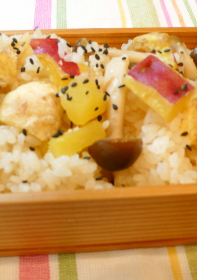 秋ご飯♪栗と薩摩芋の炊き込み飯✿-レシピのメイン写真