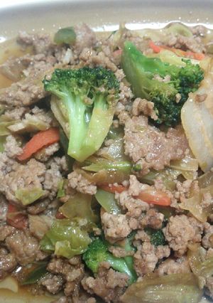 ひき肉たっぷり野菜炒め-レシピのメイン写真