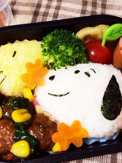 幼稚園キャラ弁*スヌーピー 簡単-レシピのメイン写真