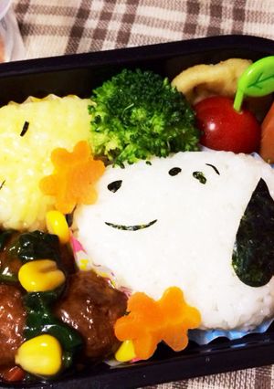 幼稚園キャラ弁＊スヌーピー 簡単-レシピのメイン写真