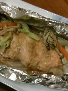 秋の味覚♪鮭のちゃんちゃんホイル焼き♫-レシピのメイン写真