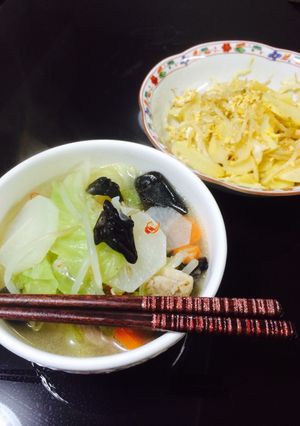冷蔵庫の余りものでヘルシー中華風麺！-レシピのメイン写真