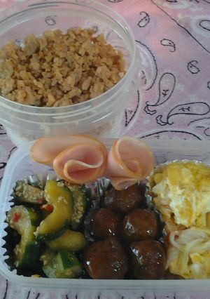 パート主婦のお弁当そぼろご飯-レシピのメイン写真