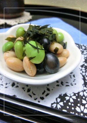 お箸の練習にも✾粉わかめon蒸し豆-レシピのメイン写真