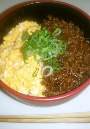 少量のひき肉で二色そぼろ丼-レシピのメイン写真