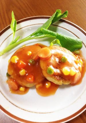 ランチお弁当におからもちのケチャあんかけ-レシピのメイン写真
