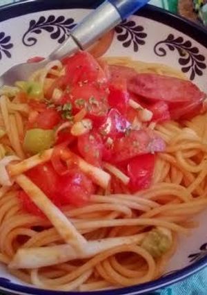 簡単♪ トマトとしめじのナポリタン-レシピのメイン写真