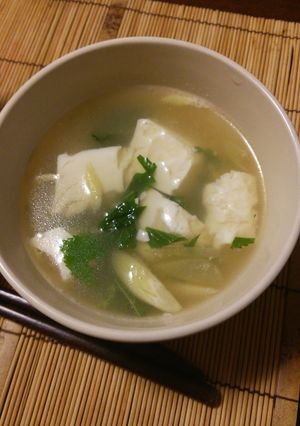 モロヘイヤとお豆腐のちょいネバスープ-レシピのメイン写真