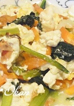 小松菜と豆腐の炒め物-レシピのメイン写真