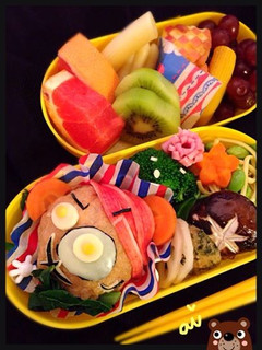 枝豆パスタがおいしいくまちゃんキャラ弁-レシピのメイン写真