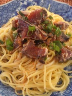 カツオのたたきで冷製パスタ-レシピのメイン写真