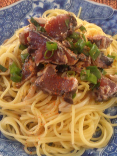 カツオのたたきで冷製パスタ-レシピのメイン写真