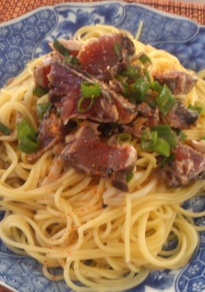 カツオのたたきで冷製パスタ-レシピのメイン写真