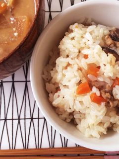 人参と椎茸の混ぜご飯-レシピのメイン写真